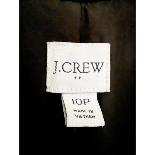 J.Crew Factory | City Coat with Button Neck Black Wool Blend | Sz 10P - Image 10