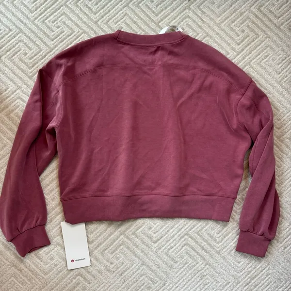 NWT Lululemon Perfectly Oversized Cropped Crew Softstreme Mulled Wine - Image 6