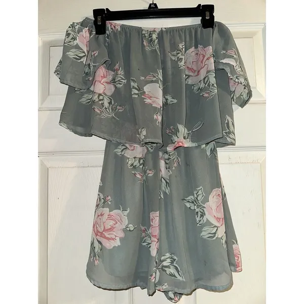 Show Me‎ Your Mumu Womens Dixie Romper Sweetheart Sage Size Small SEE PHOTOS - Image 4