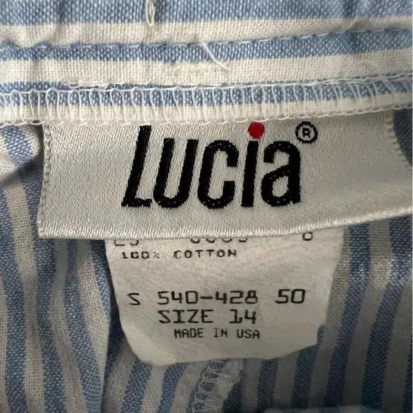 🌸 Vintage Lucia Seersucker Stripe Skirt w/ Floral Belt | Size 14 | Made in USA 🌸 - Image 7