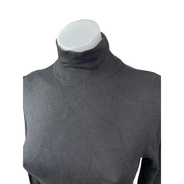 Zara Women's Black Turtle Neck Long Sleeve Slim Sweater Basic Tee T-Shirt Top S - Image 3