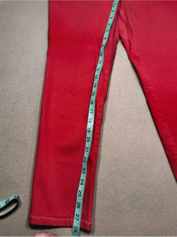 LOFT Coral Red Straight Leg Pants - Image 5
