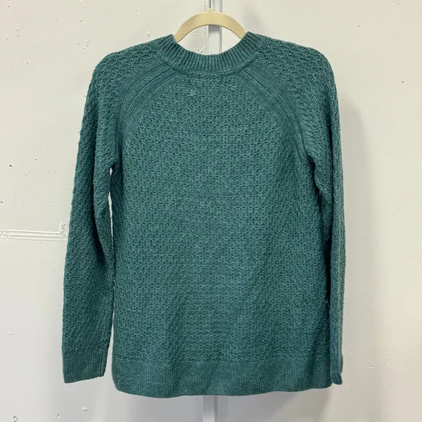 FatFace Teal Green Waffle Knit Raglan Sleeve Sweater US 4 EcoVero Viscose Blend - Image 2
