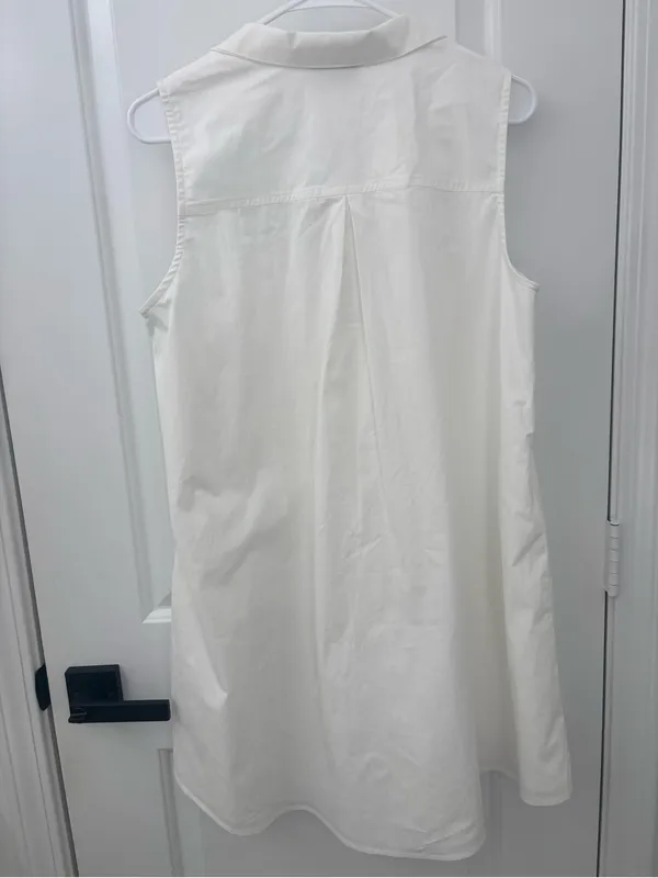 Tuckernuck White Collared Sleeveless Shirt dress preppy coastal - Image 8