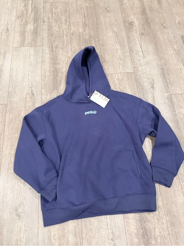 WILO Wellness Club Navy Hoodie with Light Blue Back Graphic - Image 6