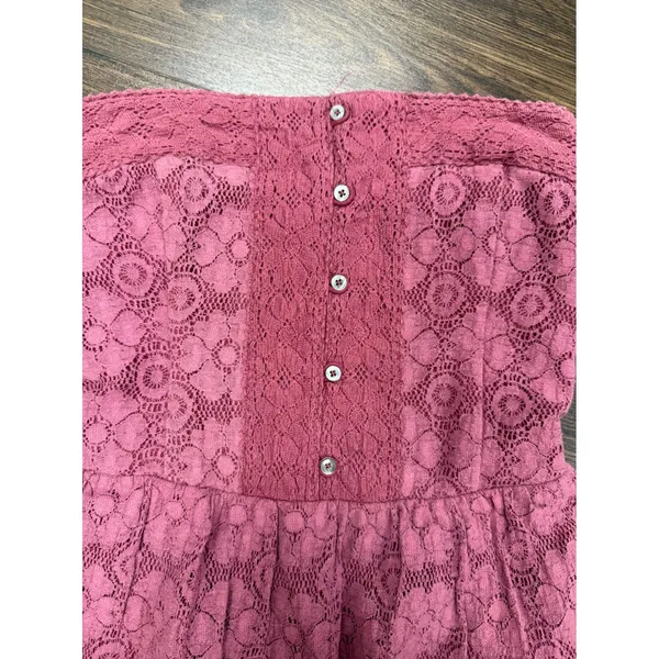 Abercrombie & Fitch Strapless Floral‎ Lace Mini Dress - Mauve / Plum (Size S) - Image 2