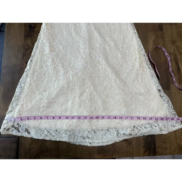 NWT‎ Lulus Bridal Zenith ivory cream Lace Halter Neck Formal Maxi Dress size S - Image 6