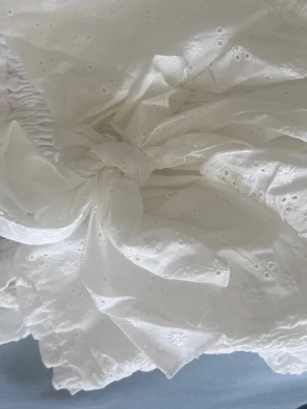 Kirious White Eyelet Ruffle White Skirt Set - Image 4