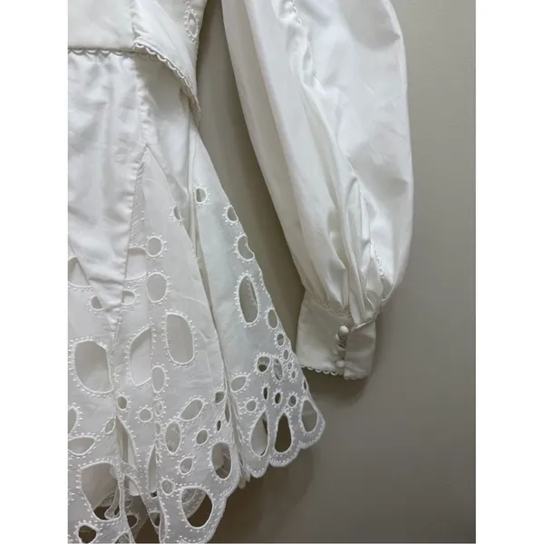 Acler Vicount Dress Embroidered Eyelet Dress Ivory White Size 6 NWT NEW - Image 12