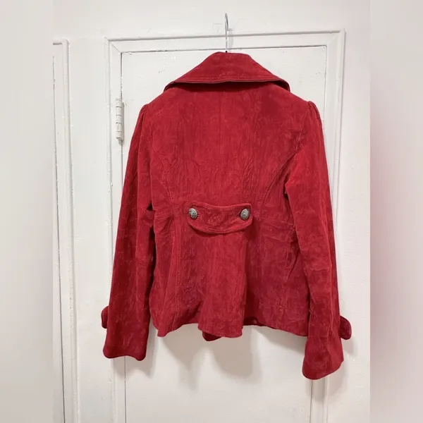 2000s Guess red suede leather jacket size medium rare Y2K - Image 9