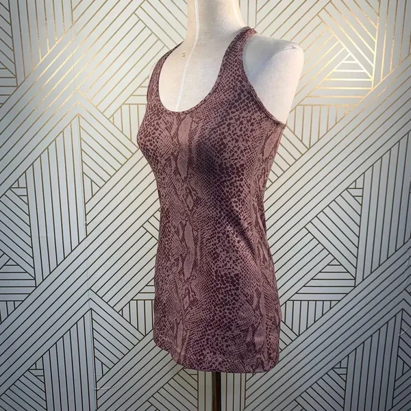 Lululemon Cool Racerback Tank Top Desert Snake‎ Berry Multi Pink Red Size 4 - Image 4