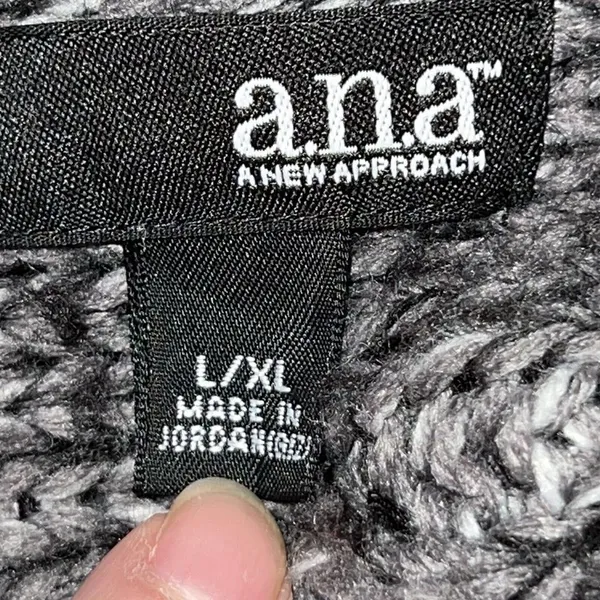 Ana A New Approach Dark Grey Shrug Sweater Short Sleeve‎ Knit Open Front L/XL - Image 7