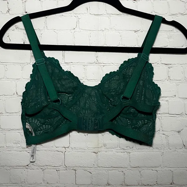 Intimately Free People Lace Bralette Deep Green Unlined Bralette Size‎ Small - Image 2