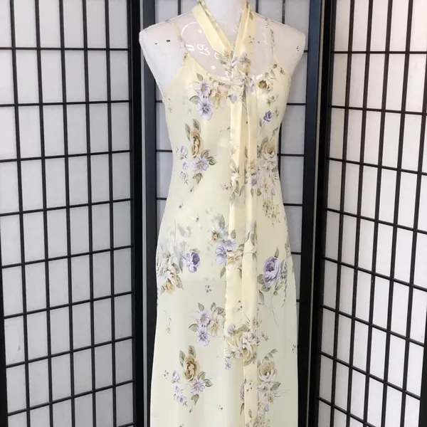 VTG Gold Crown Label Floral Dress - Image 12