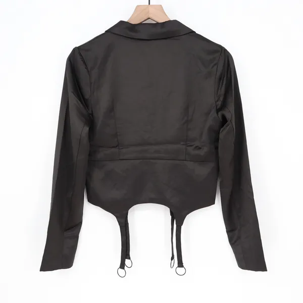Naked Wardrobe Black Cropped‎ Garter Strap Blazer Jacket NWSP20-J6 Mens Size M - Image 5