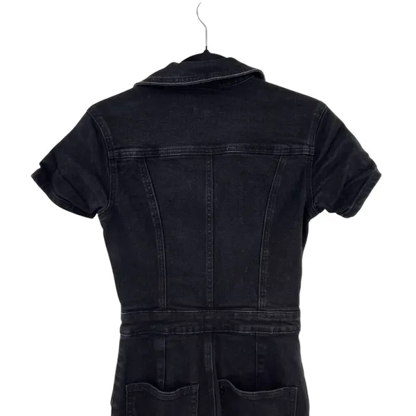 Good American Fit For Success Zippered Jumpsuit In Black099 Denim Size 1 / Small - Image 10