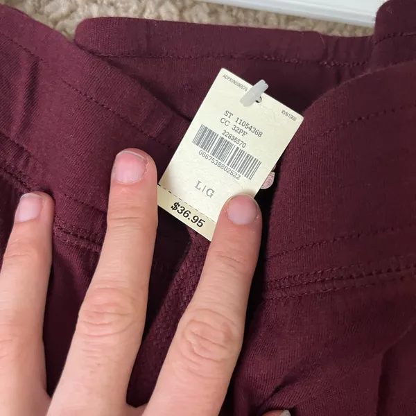 PINK - Victoria's Secret Snooze before dudes Maroon Lounge Pants with White Stripes never worn - Image 3
