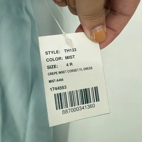 Thread Corset Midriff Crepe Column‎ Maxi Dress In Mist Size 4 - Image 7