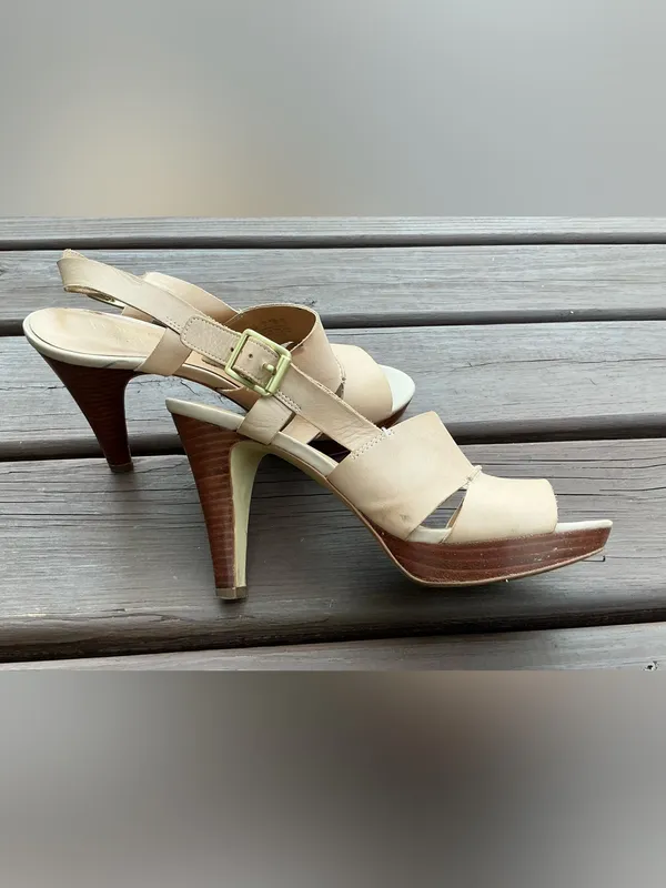 Franco Sarto Neutral Beige Open-Toe Slingback Heels🌷🌷 - Image 14