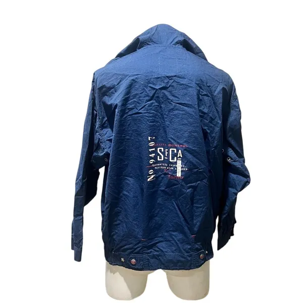 Esprit Vintage Unisex Windbreaker Jacket Blue Hooded Size S - Image 8