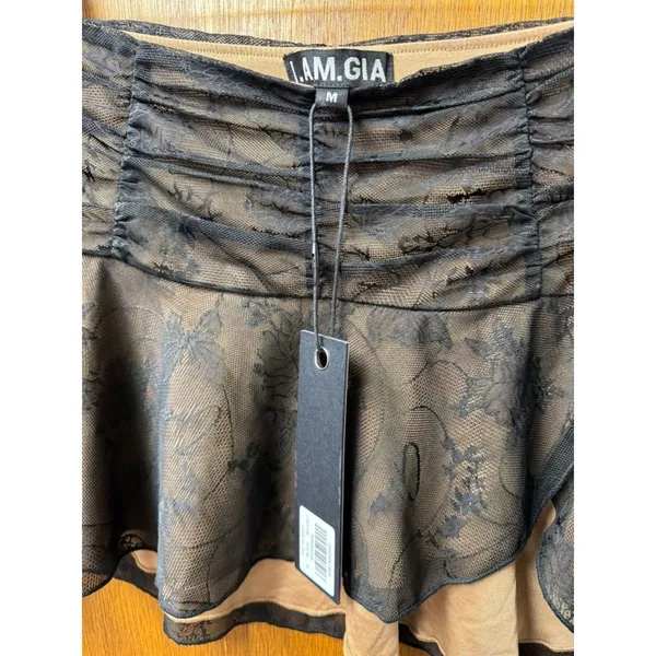 I.AM.GIA Yvette Butterfly Lace Micro Mini Skirt Black Medium NEW Y2K Festival - Image 7