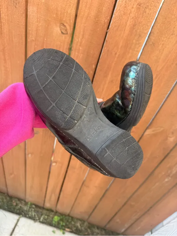 Iridescent Black Slip-On Clogs Dansko 38 - Image 2