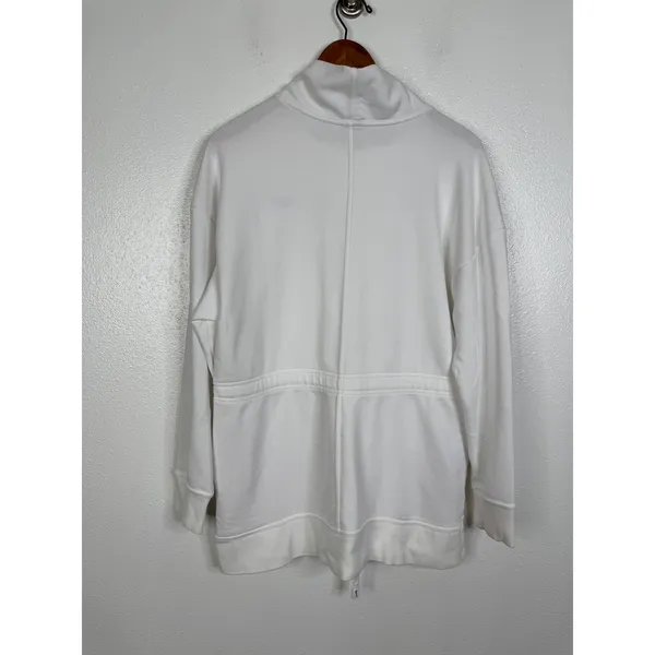 Nike Dri-FIT White Funnel Neck Drawstring Waist Sweatshirt DD6140-100 Womens L - Image 2