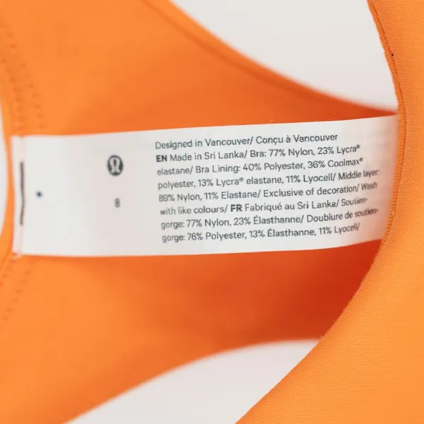 Lululemon Women's Wunder Train Longline Bra Fade Orange Frappe Sports Bra 8 - Image 2