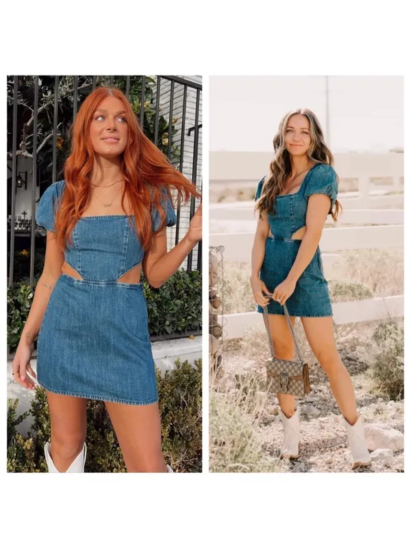 Show Me Your Mumu City Cut Out Denim Mini Dress Womens‎ Size XXL - Image 5