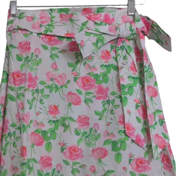 Hill House The Mirabel Skirt Pink Roses Wrap Midi Cotton XS New - Image 5