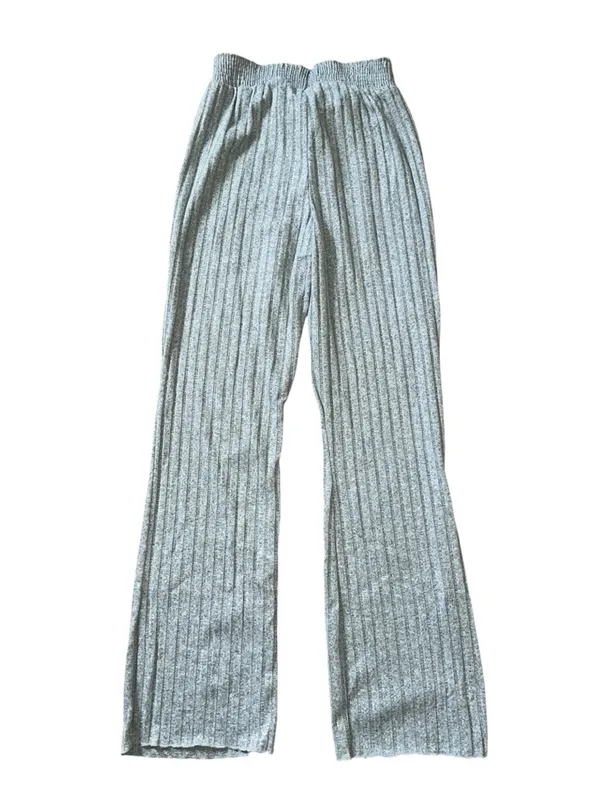 Women's Auden Super Soft Rib Knit Lettuce Hem Bootcut Flare Lounge Pants - Image 3