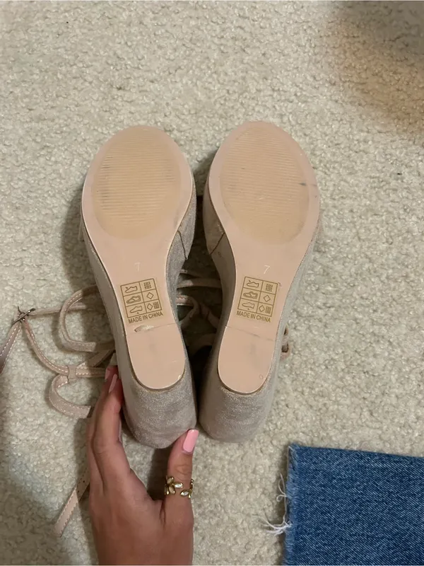 Altar’d State Tan Suede Wedge Sandals with Ankle Strap - Image 6