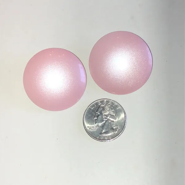 Pink Iridescent Round Retro Boho Earrings - Image 2