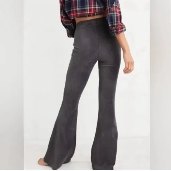 AERIE Groove On Velour High Waisted Flare Pants - Image 4