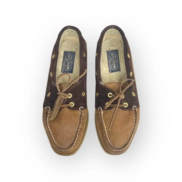 Sperry Top-Sider ™® ✌︎︎ Gold Eyelet Leather Boat Shoes ✌︎︎ 2 Tone Brown ✌︎︎ 6M - Image 9