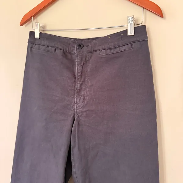 Madewell Emmett Wide Leg Crop Pant Ink Cotton Stretch Welt Pockets High Rise 27 - Image 4