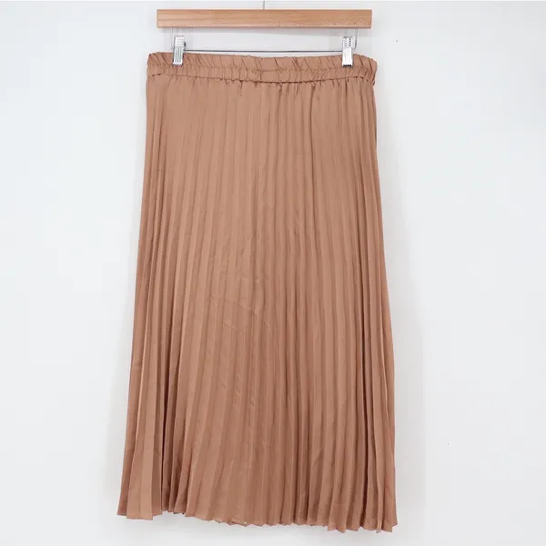 Sadie & Love Skirt Womens XL Rose Gold Pleated Midi Excellent - Image 4