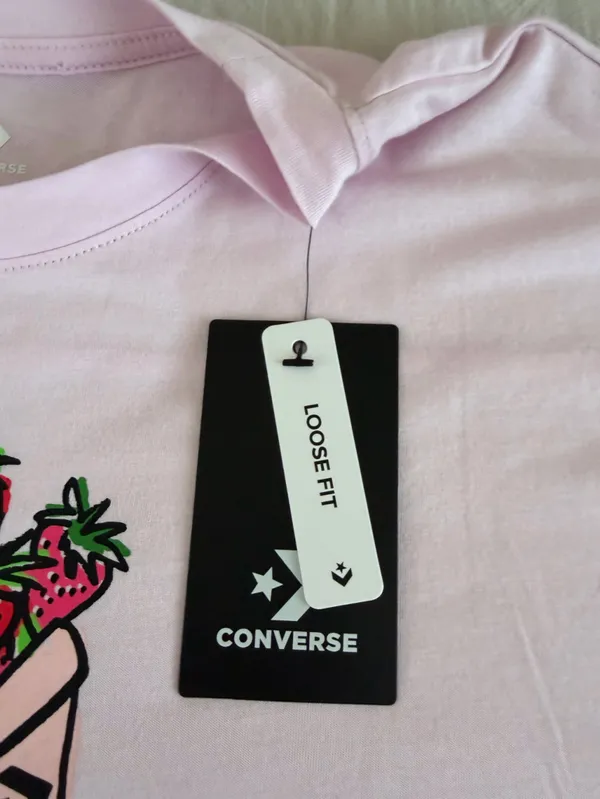 Converse Pink Strawberry Graphic Crop Tee - Image 9