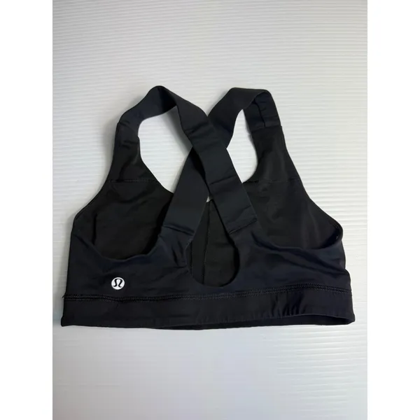 Lululemon Sports Bra Criss Cross Back Black‎ Athletic Workout Top size 6 - Image 4