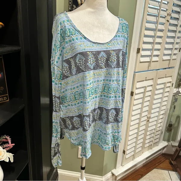 Vintage Free People 100% Cotton Long Sleeve Top – Size Large - Image 3