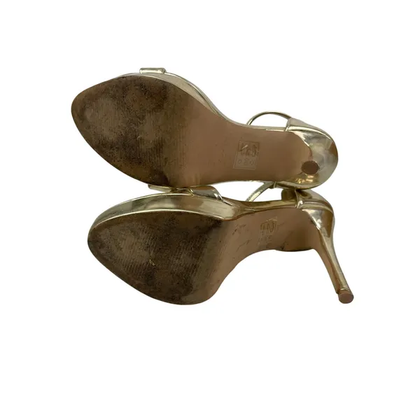 Aldo Madalene Gold Ankle Strap Open Toe Platform Heels Strappy Dress Sandals 7.5 - Image 4