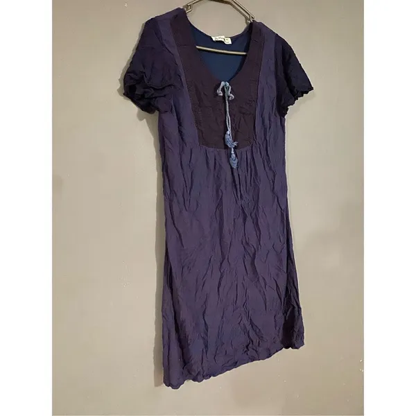 Lapogee Blue Pinkish Short Sleeve Slip Overlay With Tassel Size XL - Image 2