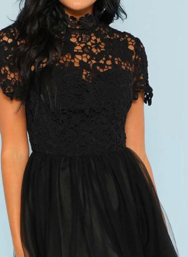 SheIn Black High Neck Dress - Image 4
