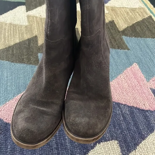 Lucky Brand 8/38 Hanover Knee High Riding Equestrian Tall Boots Gray Brown Suede - Image 6