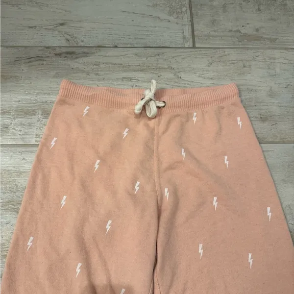 Theo & Spence Pink Drawstring Lounge Pants with Lightning Print Size S - Image 3