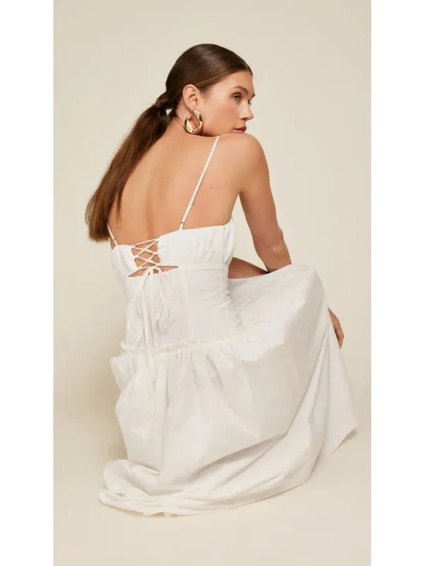 Line & Dot Maison Corset Dress in White Small New Womens Maxi Gown - Image 11