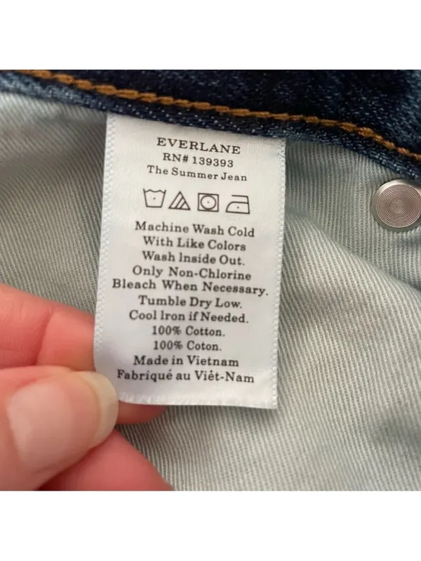 Everlane The Summer Jean Size 26 Regular Medium Wash Distressed Cotton Casual - Image 5