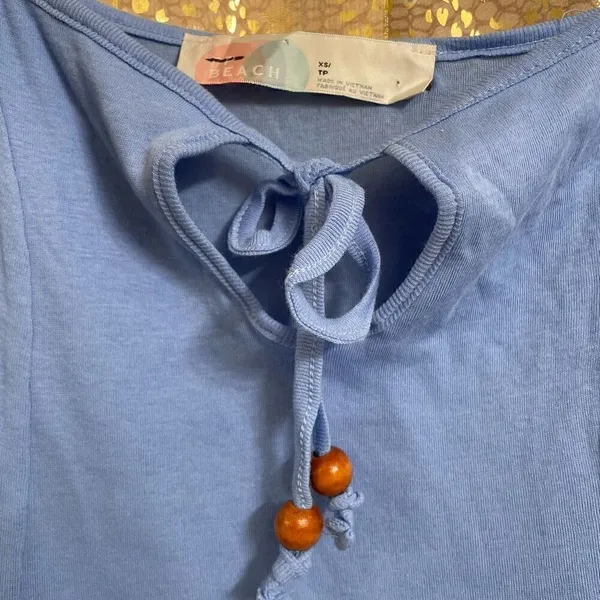 Free People Beach Noelle Light‎ Blue Tiered Mini Dress XS NWOT - Image 4