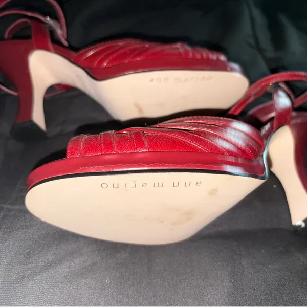 Elegant Pin Up Red Strappy Heels - Image 5