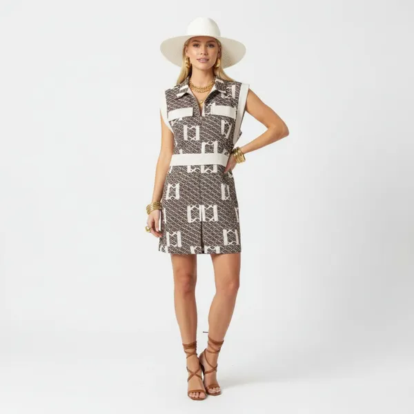 Sollinarry Women's Brown & Tan Print Short Sleeve Romper Shorts S NEW - Image 6